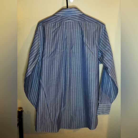 Brooks Brothers Blue Stripe Dress Shirt Button up 15.5” Neck Collar Office - Picture 2 of 5